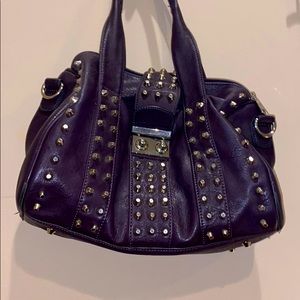 Purple with silver studs Medium sized purse